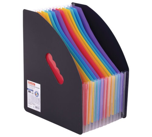 Лоток-органайзер вертикальный для бумаг и документов, 13 отделений, BRAUBERG DOCS, А4 черный, 271153