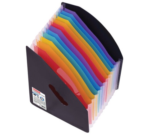 Лоток-органайзер вертикальный для бумаг и документов, 13 отделений, BRAUBERG DOCS, А4 черный, 271153