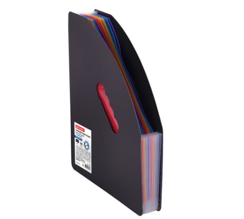 Лоток-органайзер вертикальный для бумаг и документов, 13 отделений, BRAUBERG DOCS, А4 черный, 271153