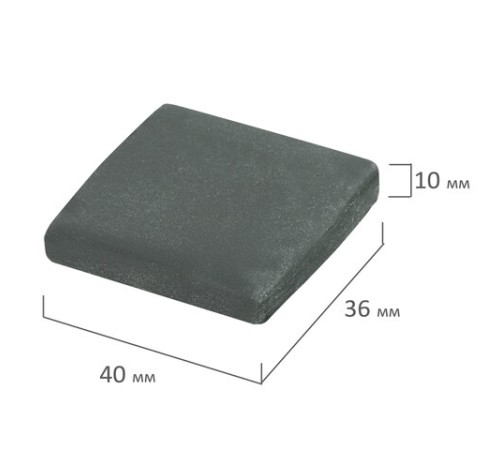 Ластик-клячка художественный, серый, в футляре, 40x36x10 мм, BRAUBERG ART 