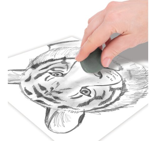 Ластик-клячка художественный, серый, в футляре, 40x36x10 мм, BRAUBERG ART 