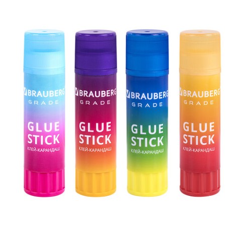 Клей-карандаш в градиентном корпусе BRAUBERG 