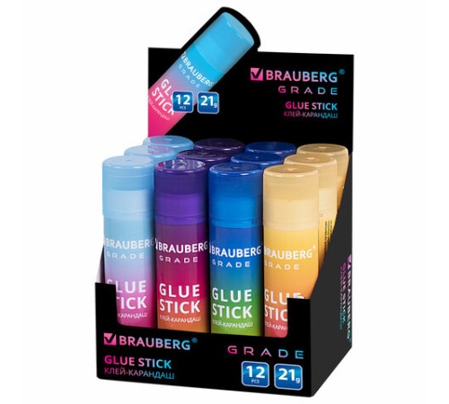 Клей-карандаш в градиентном корпусе BRAUBERG 