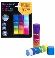 Клей-карандаш 21 г, ВЫГОДНАЯ УПАКОВКА, BRAUBERG 
