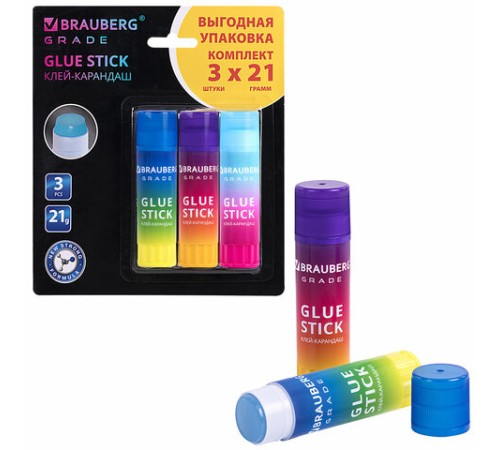 Клей-карандаш 21 г, ВЫГОДНАЯ УПАКОВКА, BRAUBERG 