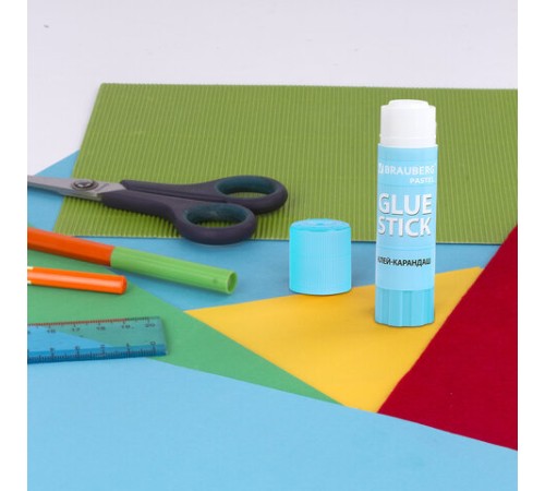 Клей-карандаш в пастельном корпусе BRAUBERG PASTEL, 15 г, PVP-основа, ассорти, 271249