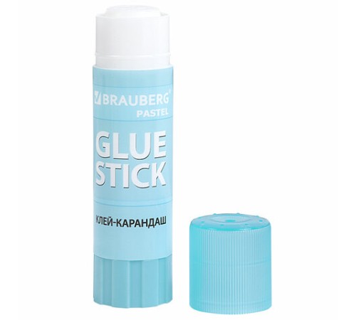 Клей-карандаш в пастельном корпусе BRAUBERG PASTEL, 15 г, PVP-основа, ассорти, 271249