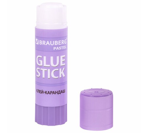 Клей-карандаш в пастельном корпусе BRAUBERG PASTEL, 15 г, PVP-основа, ассорти, 271249