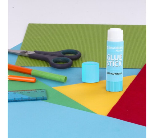 Клей-карандаш 15 г, ВЫГОДНАЯ УПАКОВКА, BRAUBERG PASTEL, 4 штуки на блистере, PVP-основа, 271250