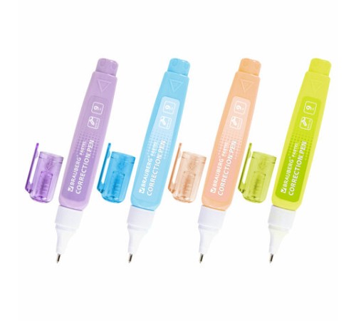 Ручка-корректор в пастельном корпусе BRAUBERG PASTEL, 9 мл, металлический наконечник, ассорти, 271251