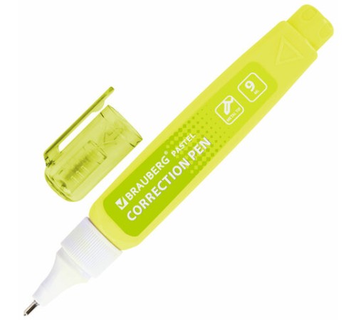 Ручка-корректор в пастельном корпусе BRAUBERG PASTEL, 9 мл, металлический наконечник, ассорти, 271251