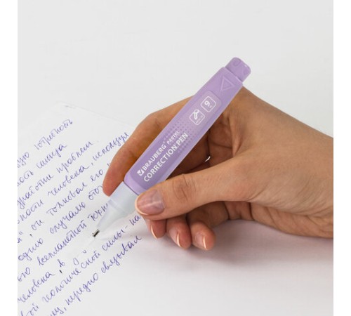 Ручка-корректор в пастельном корпусе BRAUBERG PASTEL, 9 мл, металлический наконечник, ассорти, 271251