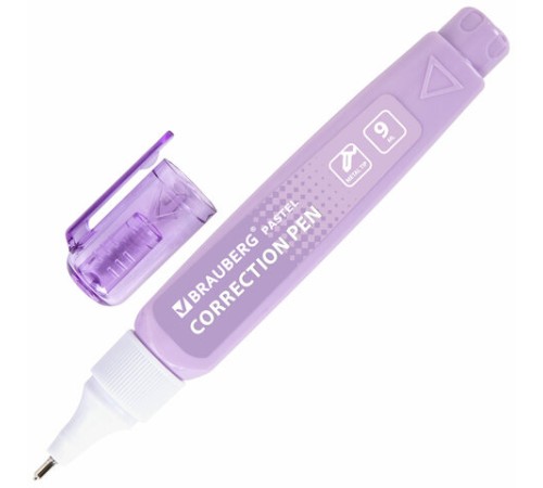 Ручка-корректор в пастельном корпусе BRAUBERG PASTEL, 9 мл, металлический наконечник, ассорти, 271251