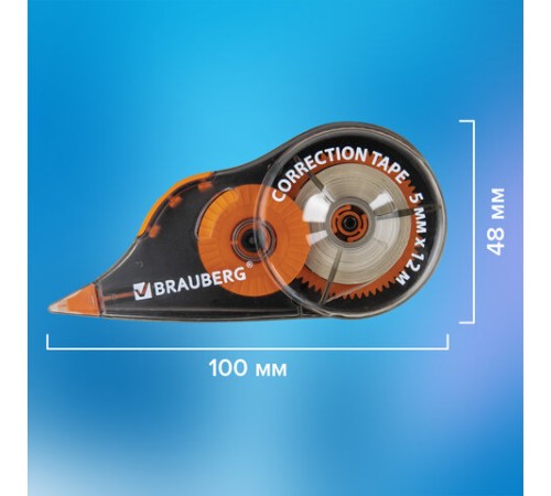 Корректирующая лента BRAUBERG ULTRA COLOR, 5 мм x 12 м, механизм перемотки, ВЫГОДНАЯ УПАКОВКА 3 штуки в блистере, 271253