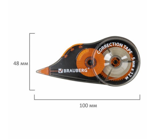 Корректирующая лента BRAUBERG ULTRA COLOR, 5 мм x 12 м, механизм перемотки, ВЫГОДНАЯ УПАКОВКА 3 штуки в блистере, 271253