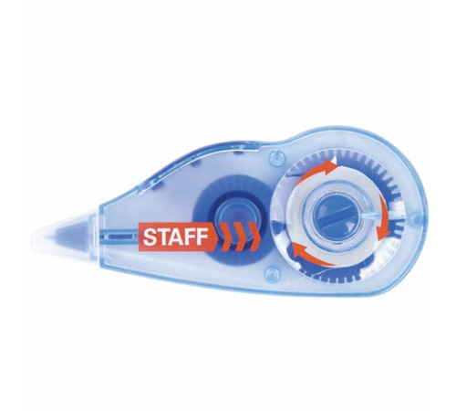 Корректирующая лента STAFF PROFIT, 5 мм х 6 м, механизм перемотки, корпус голубой, блистер, европодвес, 271254