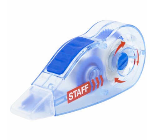 Корректирующая лента STAFF PROFIT, 5 мм х 6 м, механизм перемотки, корпус голубой, блистер, европодвес, 271254