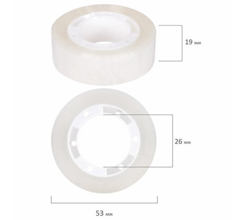 Клейкие ленты 19 мм х 33 м канцелярские STAFF CLASSIC, КОМПЛЕКТ 12 шт., прозрачные, 271261