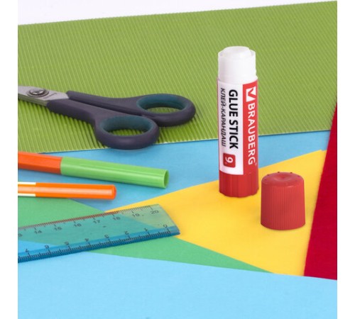 Клей-карандаш 9 г ВЫГОДНАЯ УПАКОВКА BRAUBERG, 3 штуки на блистере, 271305