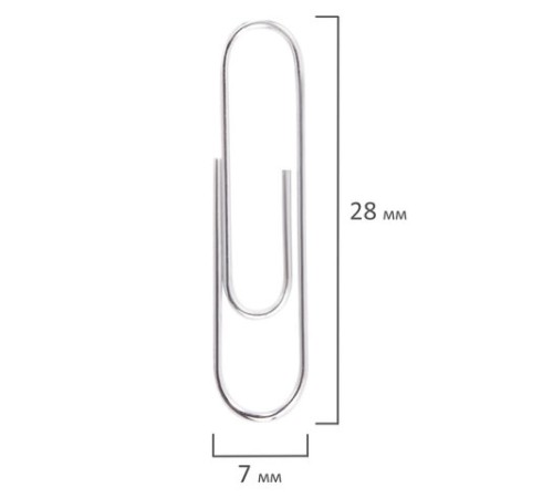 Скрепки EXTRA BRAUBERG 28 мм никелированные 100 штук, 271312
