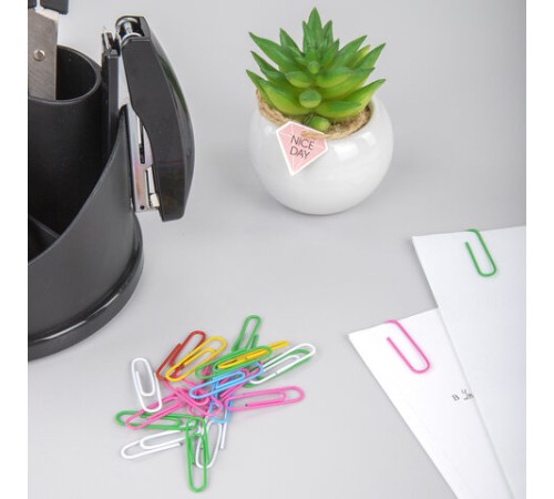 Скрепки EXTRA BRAUBERG 28 мм цветные 100 штук, 271313