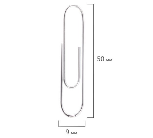 Скрепки большие EXTRA BRAUBERG 50 мм никелированные 50 штук, 271314