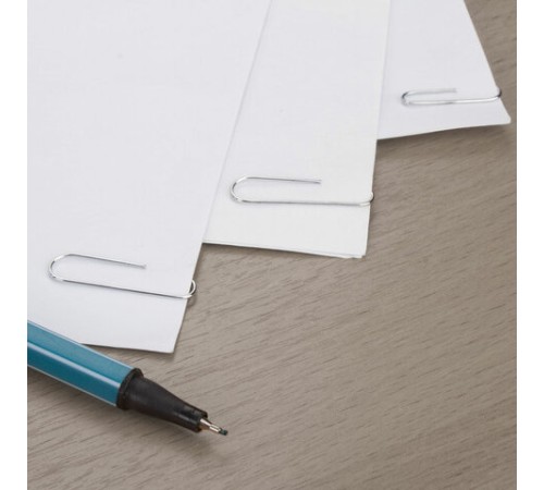 Скрепки ЭКСТРА ОФИСМАГ 28 мм никелированные 100 штук, 271315