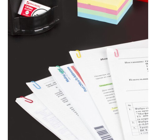 Скрепки ЭКСТРА ОФИСМАГ 28 мм цветные 100 штук, 271316