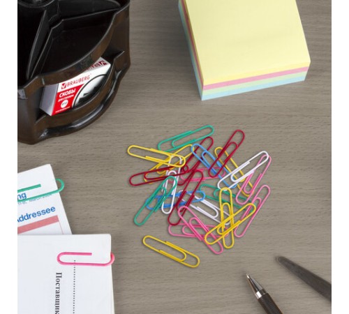 Скрепки большие ЭКСТРА ОФИСМАГ 50 мм цветные 50 штук, 271318