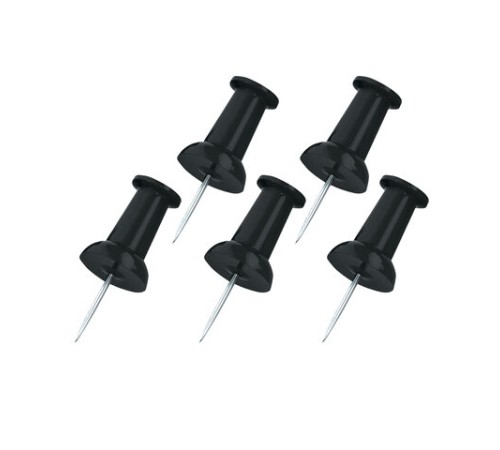 Силовые кнопки-гвоздики черные STAFF 50 штук, в картонной коробке, 271320