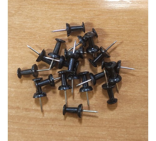 Силовые кнопки-гвоздики черные STAFF 50 штук, в картонной коробке, 271320