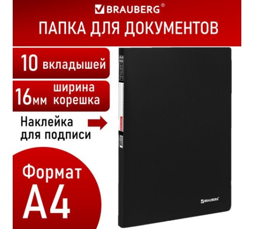 Папка 10 вкладышей BRAUBERG 