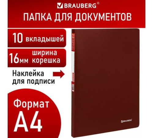 Папка 10 вкладышей BRAUBERG 