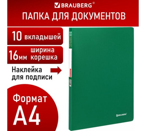 Папка 10 вкладышей BRAUBERG 