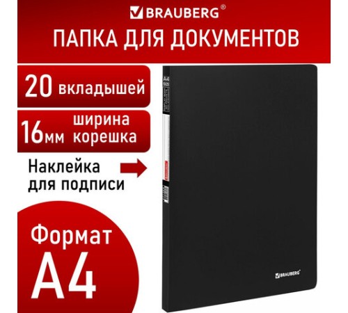 Папка 20 вкладышей BRAUBERG 