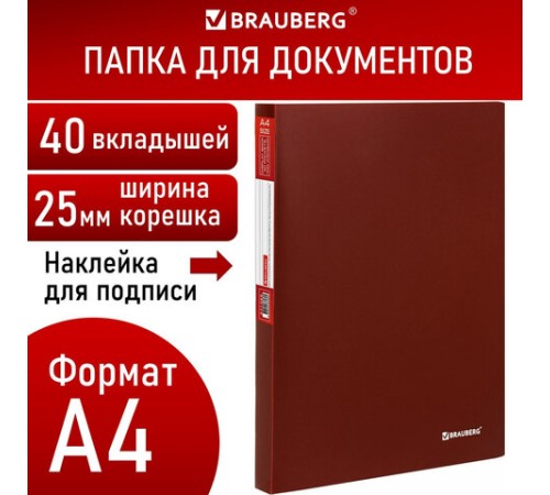 Папка 40 вкладышей BRAUBERG 