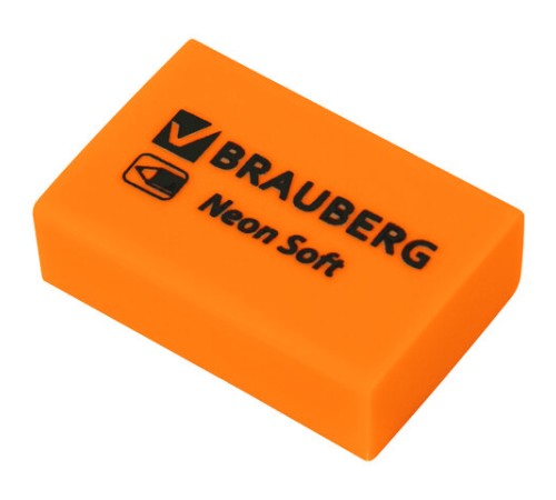 Ластики BRAUBERG NEON SOFT НАБОР 12 штук, размер ластика 31х20х10 мм, экологичный ПВХ, 271339