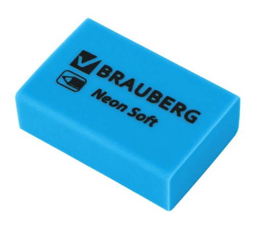 Ластики BRAUBERG NEON SOFT НАБОР 12 штук, размер ластика 31х20х10 мм, экологичный ПВХ, 271339