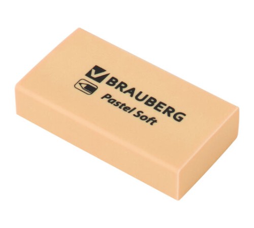 Ластики BRAUBERG PASTEL SOFT НАБОР 6 шт., размер ластика 45х25х10 мм, экологичный ПВХ, 271340