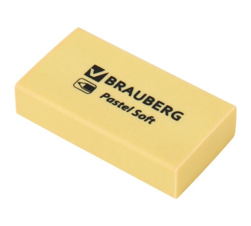 Ластики BRAUBERG PASTEL SOFT НАБОР 6 шт., размер ластика 45х25х10 мм, экологичный ПВХ, 271340