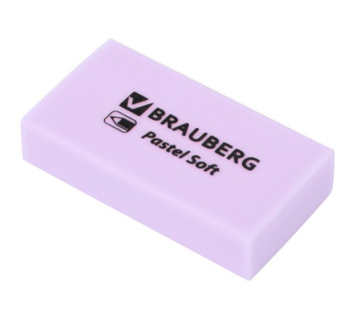 Ластики BRAUBERG PASTEL SOFT НАБОР 6 шт., размер ластика 45х25х10 мм, экологичный ПВХ, 271340
