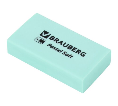 Ластики BRAUBERG PASTEL SOFT НАБОР 6 шт., размер ластика 45х25х10 мм, экологичный ПВХ, 271340