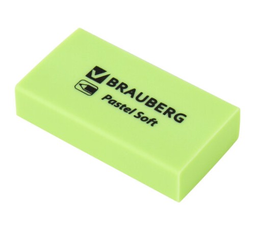 Ластики BRAUBERG PASTEL SOFT НАБОР 6 шт., размер ластика 45х25х10 мм, экологичный ПВХ, 271340