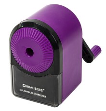 Точилка механическая BRAUBERG ULTRA для чернографитных и цветных карандашей, крепление к столу, цвет корпуса сиреневый с черным, 271341