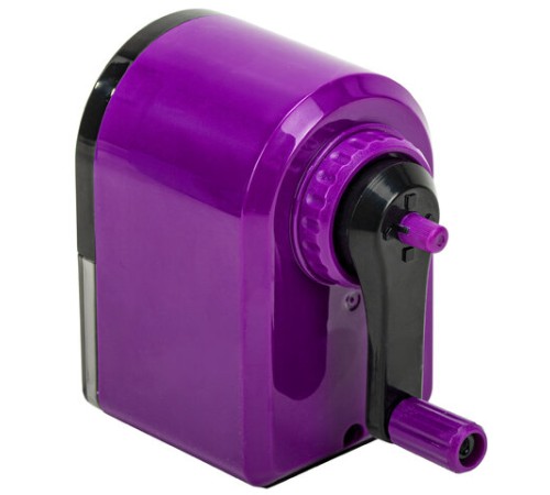 Точилка механическая BRAUBERG ULTRA для чернографитных и цветных карандашей, крепление к столу, цвет корпуса сиреневый с черным, 271341