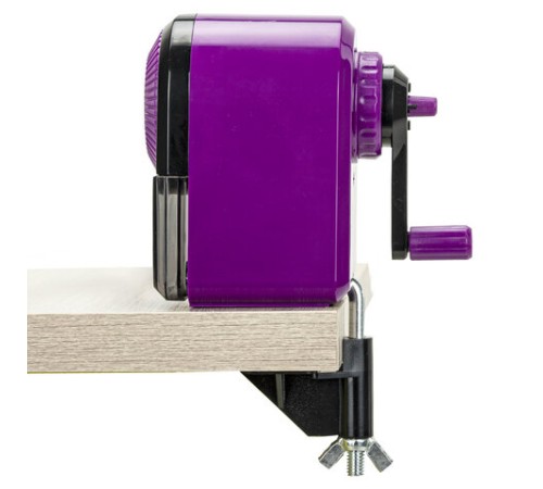 Точилка механическая BRAUBERG ULTRA для чернографитных и цветных карандашей, крепление к столу, цвет корпуса сиреневый с черным, 271341