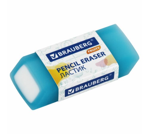 Ластики полупрозрачные BRAUBERG FRUITY НАБОР 4 штуки, размер ластика 54х23х10 мм, упаковка блистер, 271343