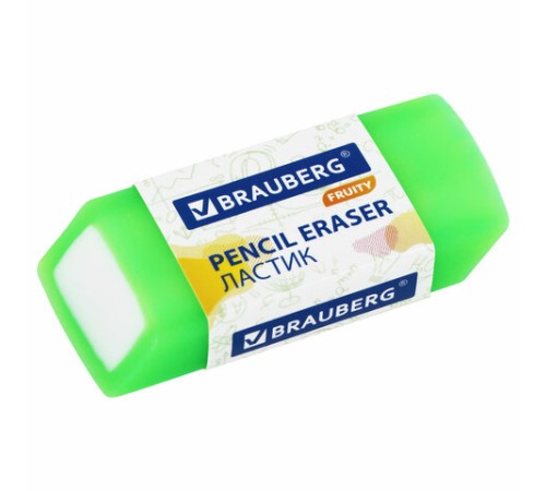 Ластики полупрозрачные BRAUBERG FRUITY НАБОР 4 штуки, размер ластика 54х23х10 мм, упаковка блистер, 271343