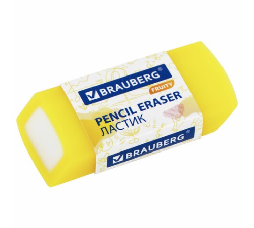 Ластики полупрозрачные BRAUBERG FRUITY НАБОР 4 штуки, размер ластика 54х23х10 мм, упаковка блистер, 271343