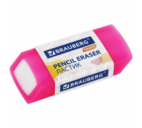 Ластики полупрозрачные BRAUBERG FRUITY НАБОР 4 штуки, размер ластика 54х23х10 мм, упаковка блистер, 271343